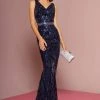 Elizabeth K - GL2675 Sequined V-neck Trumpet Dress Formal Gowns 1 Elizabeth K - GL2675 Sequined V-neck Trumpet Dress Formal Gowns
