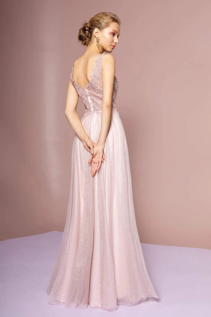 Elizabeth K - GL2692 Embroidered V-Neck A-Line Dress 4 Elizabeth K - GL2692 Embroidered V-Neck A-Line Dress