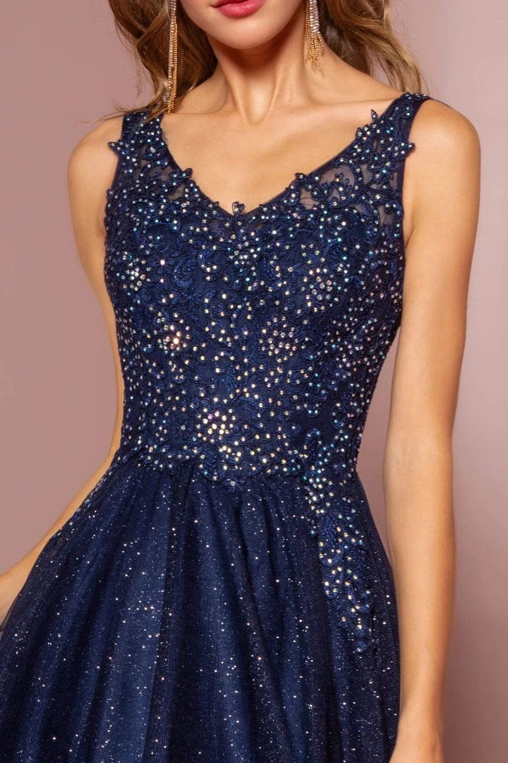 Elizabeth K - GL2692 Embroidered V-Neck A-Line Dress 8 Elizabeth K - GL2692 Embroidered V-Neck A-Line Dress