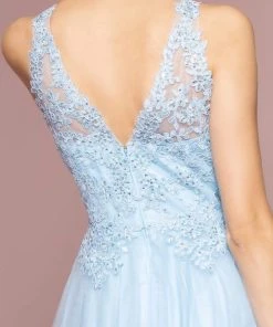 Formal Gowns Elizabeth K - GL2693 Beaded Lace A-Line Evening Dress