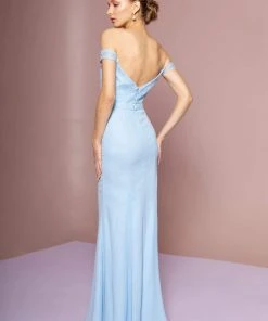 Formal Gowns Elizabeth K - GL2697 Off Shoulder Lace Bodice Mermaid Gown