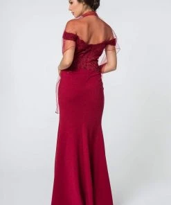 Elizabeth K - GL2708 Embroidered Off-Shoulder Jersey Trumpet Dress 15 Elizabeth K - GL2708 Embroidered Off-Shoulder Jersey Trumpet Dress