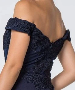 Elizabeth K - GL2708 Embroidered Off-Shoulder Jersey Trumpet Dress 25 Elizabeth K - GL2708 Embroidered Off-Shoulder Jersey Trumpet Dress