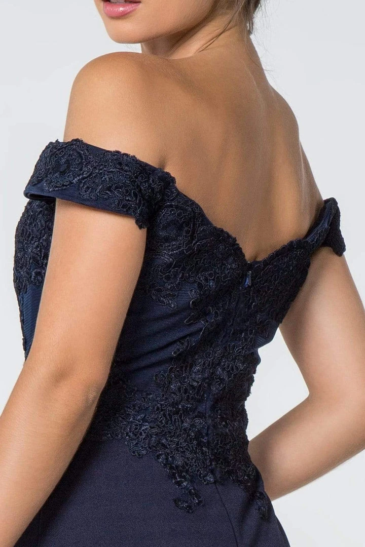 Elizabeth K - GL2708 Embroidered Off-Shoulder Jersey Trumpet Dress 14 Elizabeth K - GL2708 Embroidered Off-Shoulder Jersey Trumpet Dress