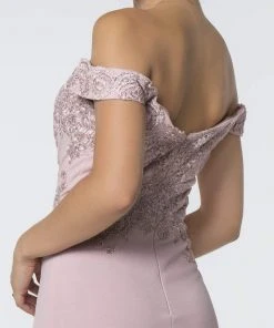 Elizabeth K - GL2708 Embroidered Off-Shoulder Jersey Trumpet Dress 21 Elizabeth K - GL2708 Embroidered Off-Shoulder Jersey Trumpet Dress