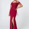 Elizabeth K - GL2708 Embroidered Off-Shoulder Jersey Trumpet Dress 2 Elizabeth K - GL2708 Embroidered Off-Shoulder Jersey Trumpet Dress