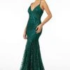 Elizabeth K - GL2965 Glitter Mesh Sleeveless Deep V-Neck Mermaid Dress Formal Gowns