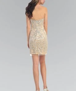 Cocktail Dresses Elizabeth K - GS1135 Jewel Embellished Strapless Cocktail Dress 5 Cocktail Dresses Elizabeth K - GS1135 Jewel Embellished Strapless Cocktail Dress