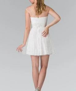 Cocktail Dresses Elizabeth K - GS1428 Beaded Illusion Sweetheart Tulle Dress