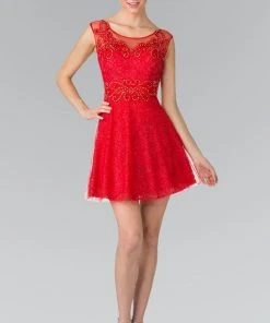 Cocktail Dresses Elizabeth K - GS1428 Beaded Illusion Sweetheart Tulle Dress