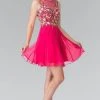 Elizabeth K - GS1429 Floral Embellished Cocktail Dress Cocktail Dresses