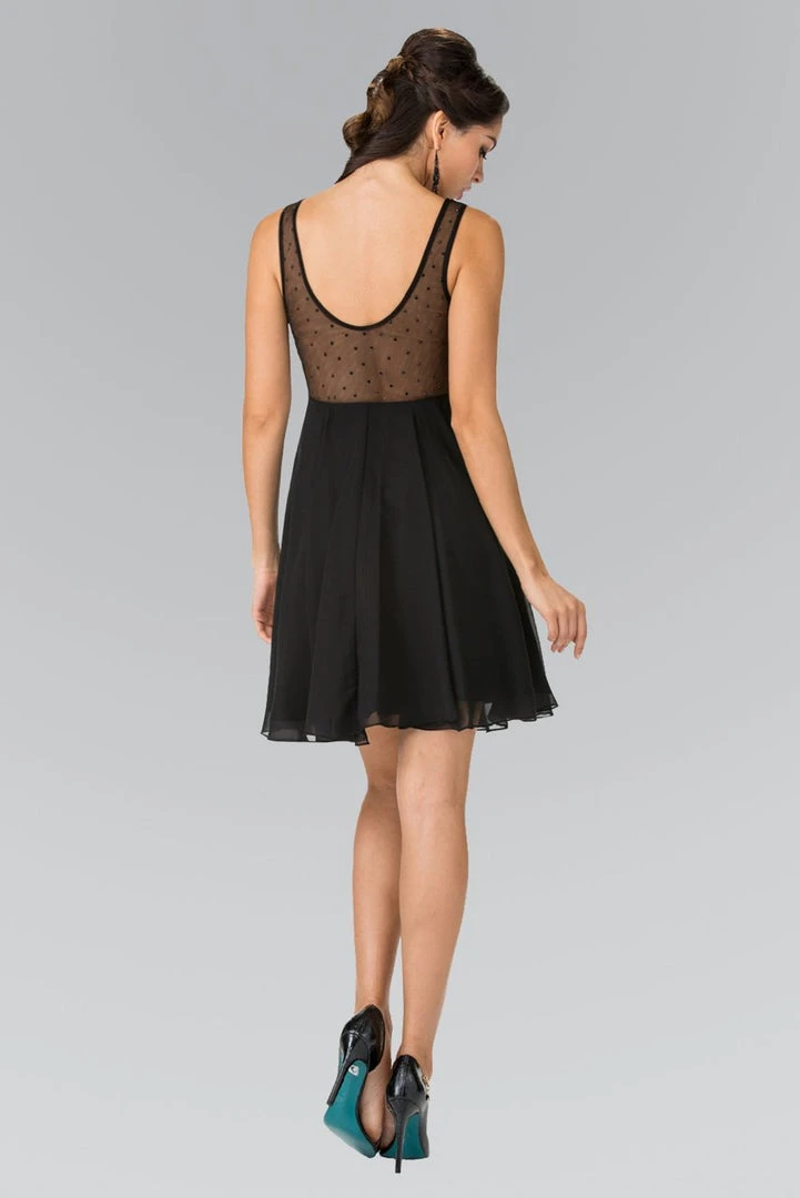 Elizabeth K - GS1433 Bead And Sequin Embellished Bodice Short Dress 4 Elizabeth K - GS1433 Bead And Sequin Embellished Bodice Short Dress