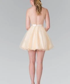 Elizabeth K - GS1459 Illusion Sweetheart Tulle Dress