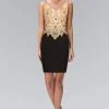 Elizabeth K - GS1463 V-Neck Embellished Sheath Cocktail Dress Cocktail Dresses 2 Elizabeth K - GS1463 V-Neck Embellished Sheath Cocktail Dress Cocktail Dresses
