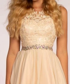 Cocktail Dresses Elizabeth K - GS1623 Jeweled Lace Chiffon A-line Dress