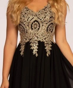 Elizabeth K - GS1625 Embroidered Lace Appliqued Short Dress Cocktail Dresses 12 Elizabeth K - GS1625 Embroidered Lace Appliqued Short Dress Cocktail Dresses