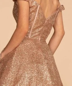 Elizabeth K - GS1626 Off-Shoulder Glitter A-Line Cocktail Dress Cocktail Dresses 11 Elizabeth K - GS1626 Off-Shoulder Glitter A-Line Cocktail Dress Cocktail Dresses