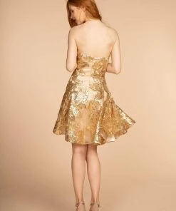 Elizabeth K - GS1635 Sequined Sweetheart A-line Cocktail Dress