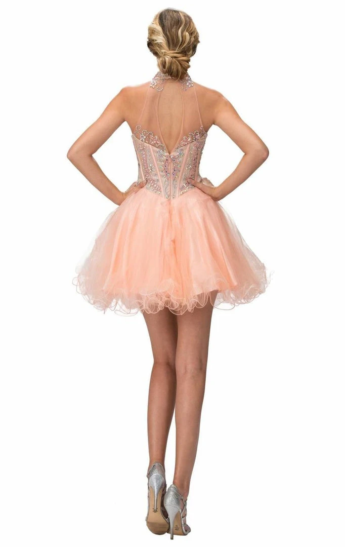 Cocktail Dresses Elizabeth K - GS2029 Embellished High Neck Cocktail Dress 4 Cocktail Dresses Elizabeth K - GS2029 Embellished High Neck Cocktail Dress