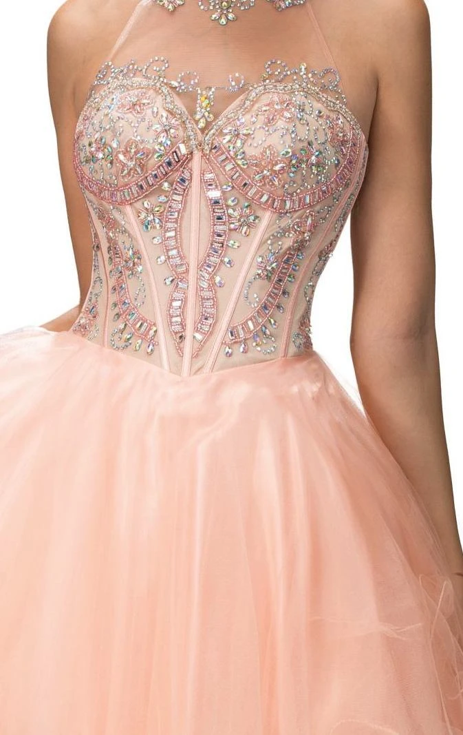 Cocktail Dresses Elizabeth K - GS2029 Embellished High Neck Cocktail Dress 5 Cocktail Dresses Elizabeth K - GS2029 Embellished High Neck Cocktail Dress