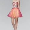 Elizabeth K - GS2035 Embellished Strapless Sweetheart Short Dress Cocktail Dresses