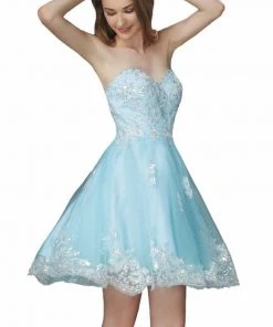 Cocktail Dresses Elizabeth K - GS2048 Sequined Strapless Cocktail Dress