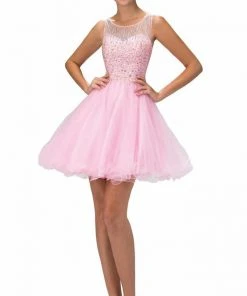 Elizabeth K - GS2158 Beaded Sleeveless Cocktail Dress Cocktail Dresses