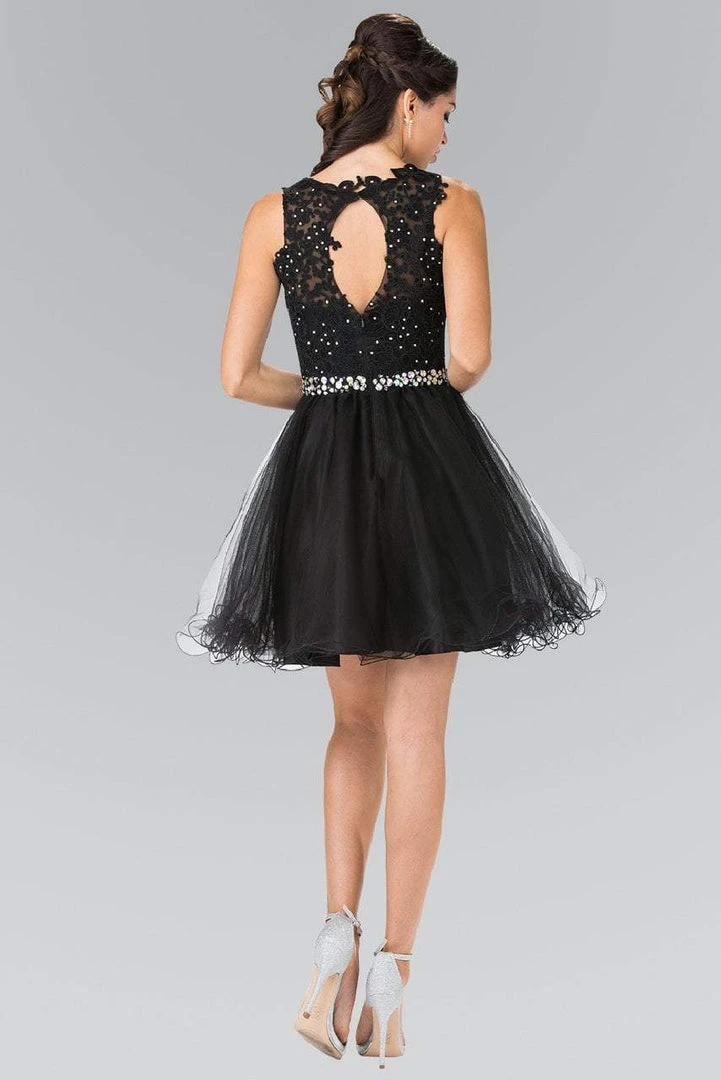 Elizabeth K - GS2375 Lace Illusion A-Line Tulle Short Dress Cocktail Dresses 4 Elizabeth K - GS2375 Lace Illusion A-Line Tulle Short Dress Cocktail Dresses