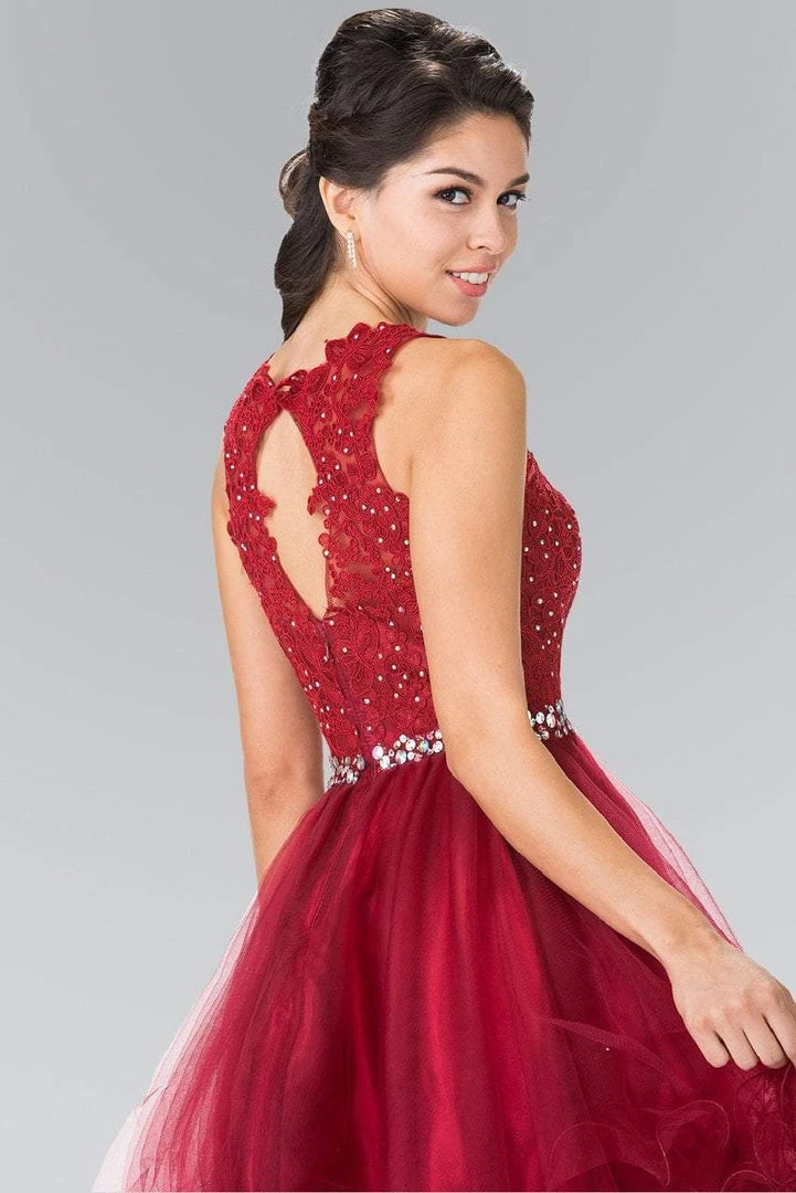 Elizabeth K - GS2375 Lace Illusion A-Line Tulle Short Dress Cocktail Dresses 9 Elizabeth K - GS2375 Lace Illusion A-Line Tulle Short Dress Cocktail Dresses