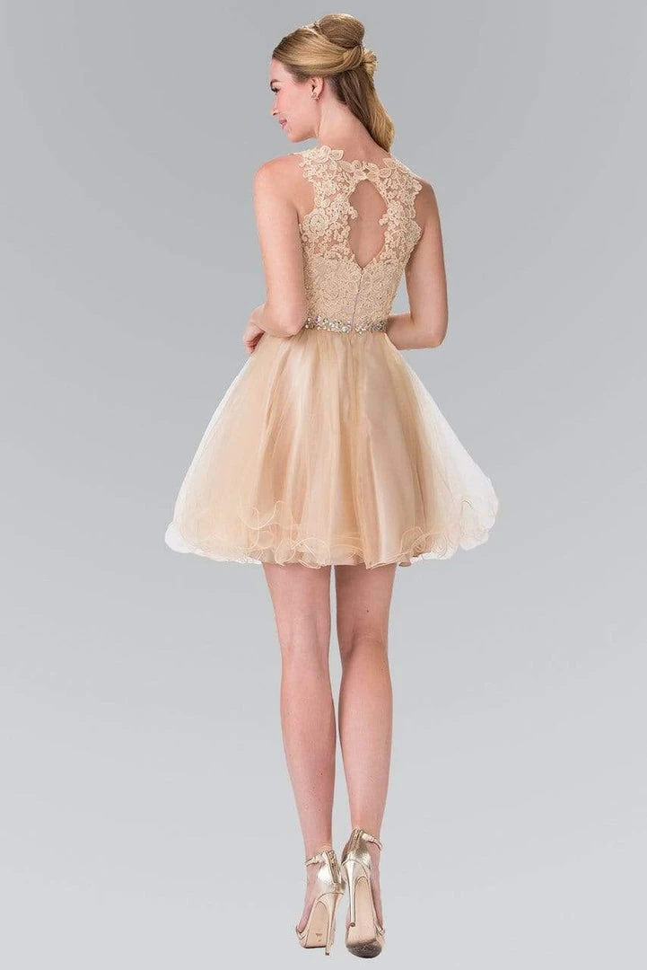 Elizabeth K - GS2375 Lace Illusion A-Line Tulle Short Dress Cocktail Dresses 11 Elizabeth K - GS2375 Lace Illusion A-Line Tulle Short Dress Cocktail Dresses