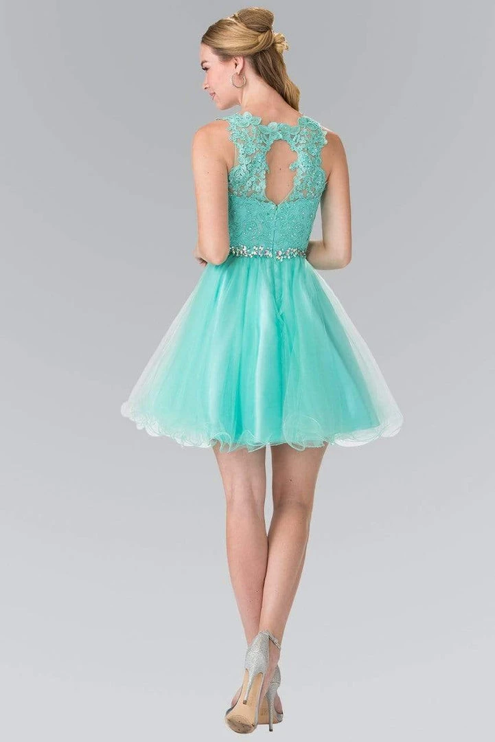 Elizabeth K - GS2375 Lace Illusion A-Line Tulle Short Dress Cocktail Dresses 13 Elizabeth K - GS2375 Lace Illusion A-Line Tulle Short Dress Cocktail Dresses