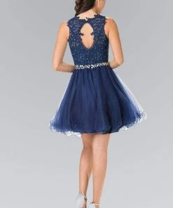 Elizabeth K - GS2375 Lace Illusion A-Line Tulle Short Dress Cocktail Dresses 29 Elizabeth K - GS2375 Lace Illusion A-Line Tulle Short Dress Cocktail Dresses