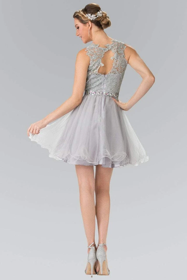 Elizabeth K - GS2375 Lace Illusion A-Line Tulle Short Dress Cocktail Dresses 16 Elizabeth K - GS2375 Lace Illusion A-Line Tulle Short Dress Cocktail Dresses