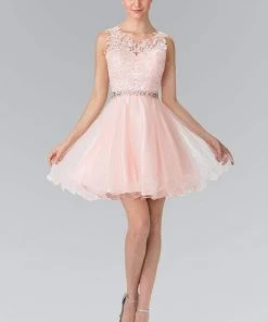 Elizabeth K - GS2375 Lace Illusion A-Line Tulle Short Dress Cocktail Dresses 21 Elizabeth K - GS2375 Lace Illusion A-Line Tulle Short Dress Cocktail Dresses