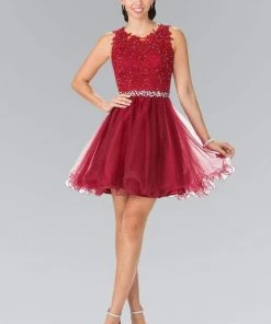 Elizabeth K - GS2375 Lace Illusion A-Line Tulle Short Dress Cocktail Dresses 23 Elizabeth K - GS2375 Lace Illusion A-Line Tulle Short Dress Cocktail Dresses
