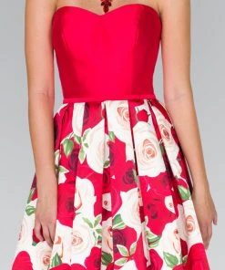 Elizabeth K - GS2385 Mikado Sweetheart Floral Print A-line Dress Cocktail Dresses 7 Elizabeth K - GS2385 Mikado Sweetheart Floral Print A-line Dress Cocktail Dresses