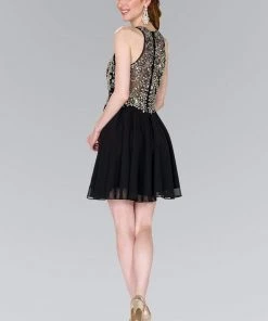 Elizabeth K - GS2395 Jewel Adorned Illusion Chiffon Dress Cocktail Dresses 15 Elizabeth K - GS2395 Jewel Adorned Illusion Chiffon Dress Cocktail Dresses