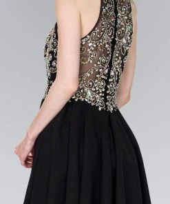 Elizabeth K - GS2395 Jewel Adorned Illusion Chiffon Dress Cocktail Dresses 17 Elizabeth K - GS2395 Jewel Adorned Illusion Chiffon Dress Cocktail Dresses