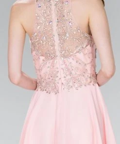 Elizabeth K - GS2395 Jewel Adorned Illusion Chiffon Dress Cocktail Dresses 21 Elizabeth K - GS2395 Jewel Adorned Illusion Chiffon Dress Cocktail Dresses