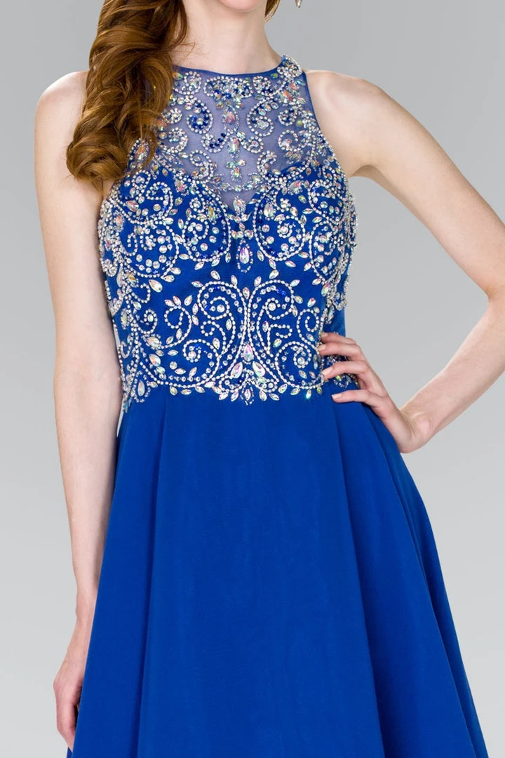 Elizabeth K - GS2395 Jewel Adorned Illusion Chiffon Dress Cocktail Dresses 13 Elizabeth K - GS2395 Jewel Adorned Illusion Chiffon Dress Cocktail Dresses