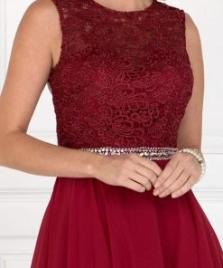 Elizabeth K - GS2410 Diamond Cutout Back Lace Chiffon Cocktail Dress Cocktail Dresses 15 Elizabeth K - GS2410 Diamond Cutout Back Lace Chiffon Cocktail Dress Cocktail Dresses