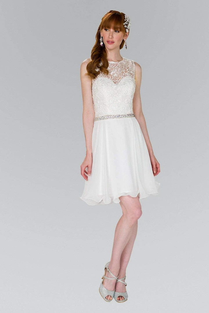 Elizabeth K - GS2410 Diamond Cutout Back Lace Chiffon Cocktail Dress Cocktail Dresses 11 Elizabeth K - GS2410 Diamond Cutout Back Lace Chiffon Cocktail Dress Cocktail Dresses