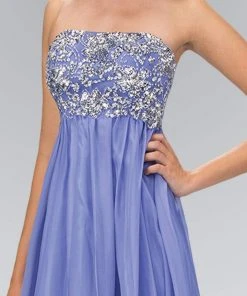 Elizabeth K - Strapless Ornate Chiffon Empire Gown GL1069 - 1 Pc White In Size M Available Formal Gowns 7 Elizabeth K - Strapless Ornate Chiffon Empire Gown GL1069 - 1 Pc White In Size M Available Formal Gowns