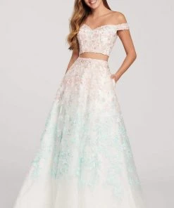 Ellie Wilde - EW119057 Two Piece Embroidered Lace A-line Dress