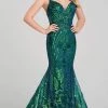 Ellie Wilde - EW120028 Crisscross Back Sequined Trumpet Gown
