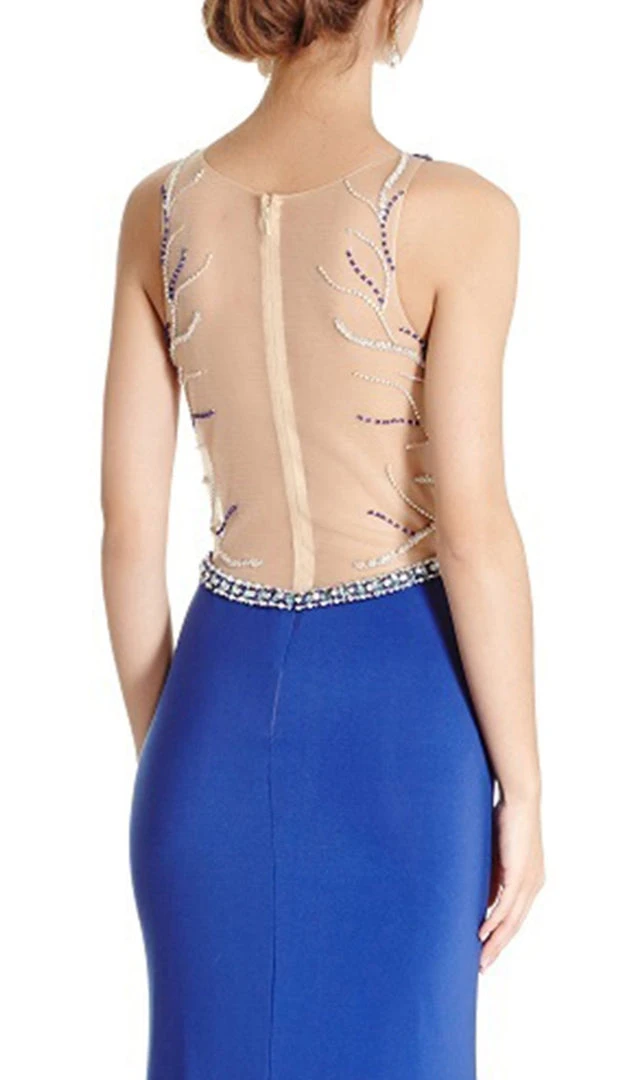 Plus Size Dresses Aspeed Design - Embellished Sheer Halter Sheath Evening Dress 6 Plus Size Dresses Aspeed Design - Embellished Sheer Halter Sheath Evening Dress