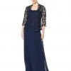 Emma Street - 1110786 Sleeveless Chiffon Dress With Lace Jacket