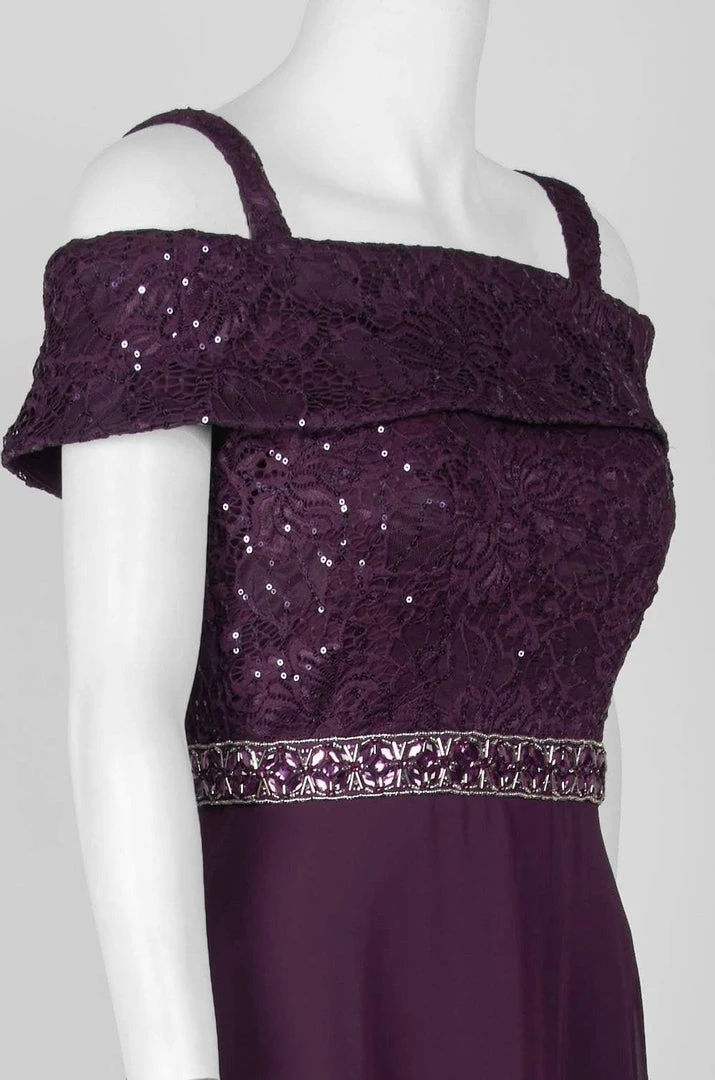 Emma Street - 1111199 Off Shoulder Embellished Lace And Chiffon Dress Formal Gowns 5 Emma Street - 1111199 Off Shoulder Embellished Lace And Chiffon Dress Formal Gowns