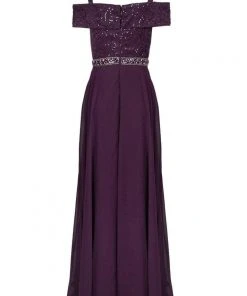 Emma Street - 1111199 Off Shoulder Embellished Lace And Chiffon Dress Formal Gowns 11 Emma Street - 1111199 Off Shoulder Embellished Lace And Chiffon Dress Formal Gowns