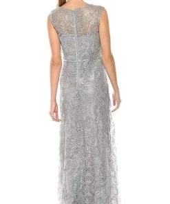 Emma Street - 1111260 Sequin Detail Embellished Mesh Overlay Dress Formal Gowns
